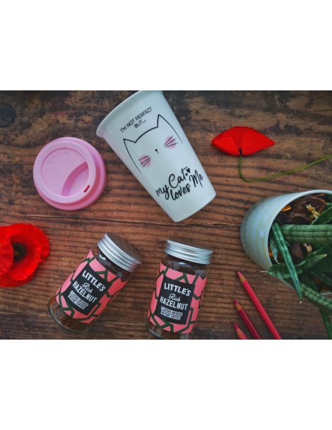 BICCHIERE GATTO IN PORCELLANA CON TAPPO IN SILICONE