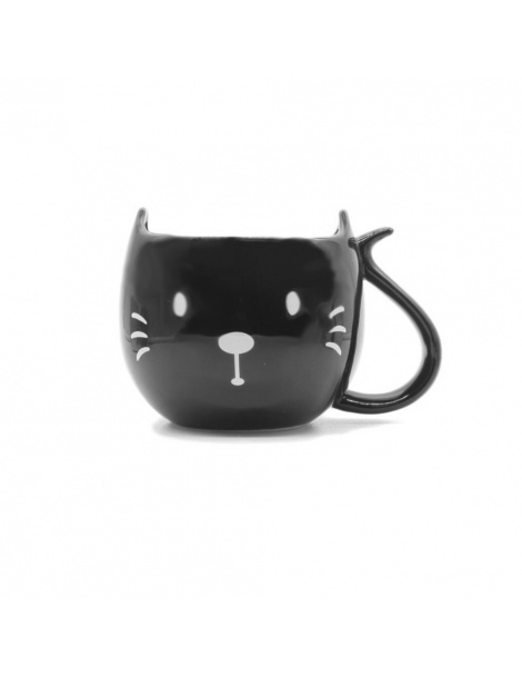 Tazza a forma di gatto, nera