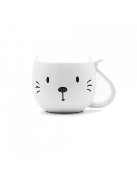 Tazza a forma di gatto, bianca