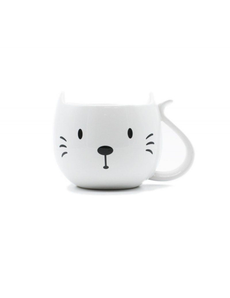 Tazza a forma di gatto, bianca
