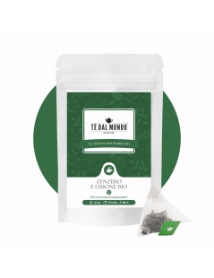 Tè Verde Zenzero e Limone Bio, 12 Piramidali da 2,5 gr