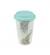 Bicchiere in Porcellana con elefante e Tappo in Silicone da 300 ml