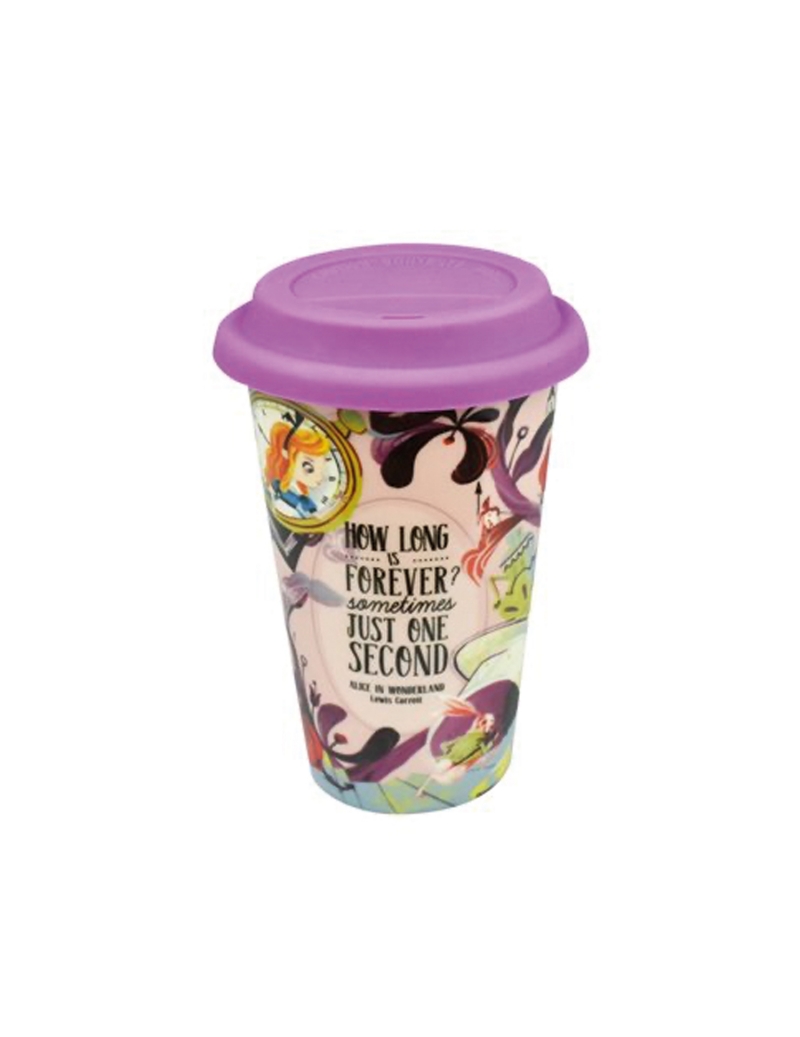 Bicchiere in Porcellana Alice e Tappo in Silicone da 300 ml