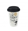 Bicchiere in Porcellana con fantasia e Tappo in Silicone da 300 ml
