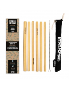 Cannucce in Bamboo con spazzolino e sacchetto