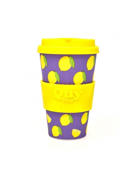 Bicchiere Quy Cup in bambù fantasia limoni 400 ml
