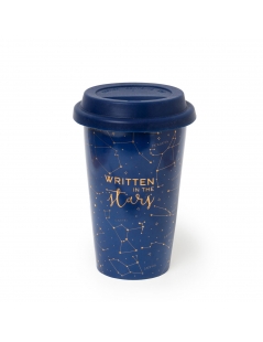 Bicchiere in Porcellana fantasia Stars e Tappo in Silicone da 300 ml