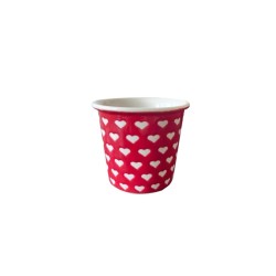 Bicchiere da caffè Enjoy in porcellana con fantasie cuoricini