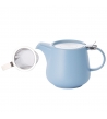 Teiera in ceramica con filtro e coperchio, colore azzurro
