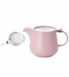Teiera in ceramica con filtro e coperchio, colore rosa