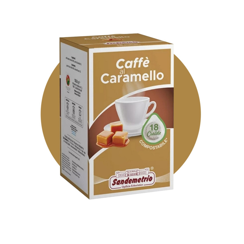 Cialde in Filtro Compostabile Caffè al Caramello Sandemetrio, Box da 18