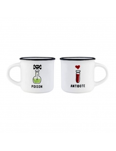 SET 2 TAZZINE CAFFE' POZIONE E ANTIDOTO BON CHINA