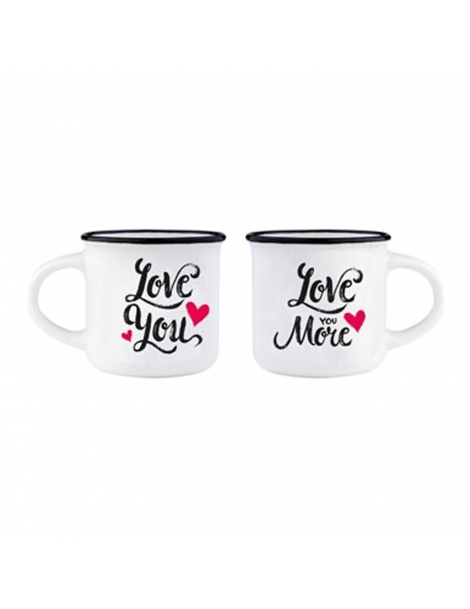 SET 2 TAZZINE CAFFE' LOVE YOU BON CHINA