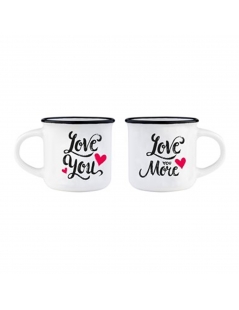 SET 2 TAZZINE CAFFE' LOVE YOU BON CHINA