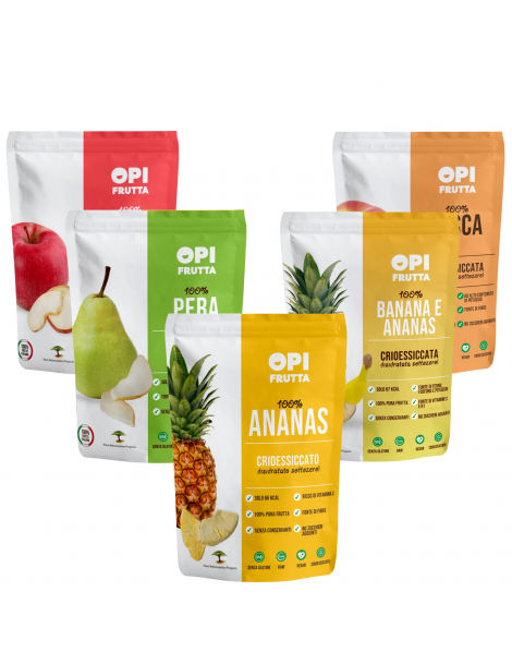 Frutta crio essiccata, vari gusti