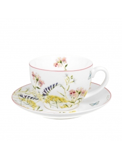 Tazza da tè con piattino in confezione regalo