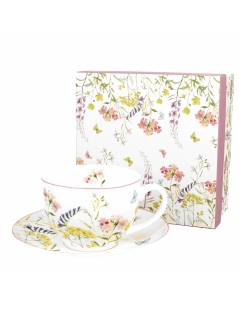 Tazza da tè con piattino in confezione regalo