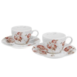 Tazzine da caffè in porcellana con rose