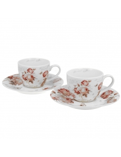 Tazzine da caffè in porcellana con rose