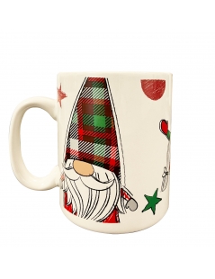 Tazza in ceramica xl, tartan gnomo