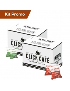 Kit 200 Capsule di caffè Click Café, Intenso & Decaffeinato