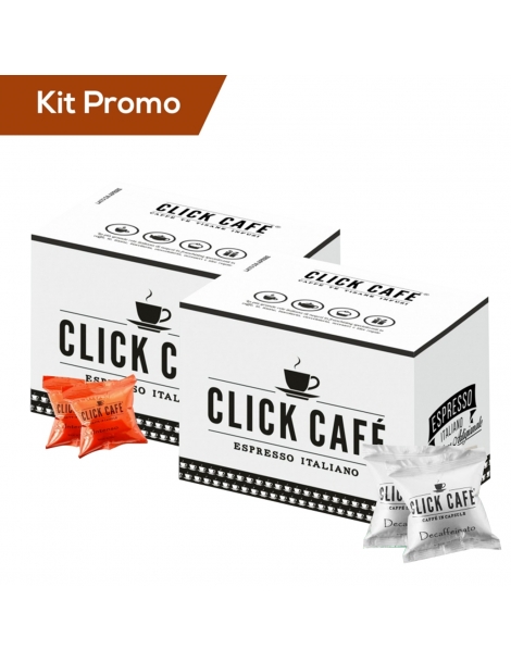 Kit 150 Capsule di caffè Click Café, Intenso & Decaffeinato, compatibili Lavazza Blue