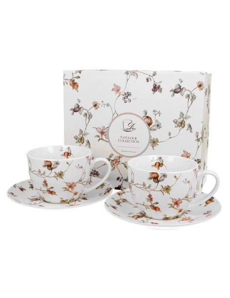 Set 2 Tazze Cappucino Con fiorellini