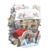 Biglietto Di Auguri Natalizio 3D, ufficio postale innevato