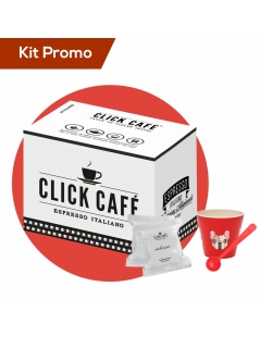 Kit capsule caffè miscela intenso con bicchierino e cucchiaino