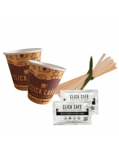 Kit accessori da caffè monouso con zucchero bianco