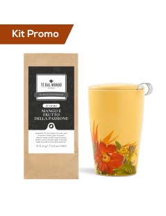 Box tè nero con mango e frutto della passione in foglia con infusiera