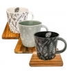 Mug con Sottotazza in Legno Di Acacia