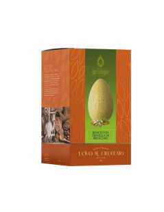 Uova di cioccolato bianco con granella di pistacchio