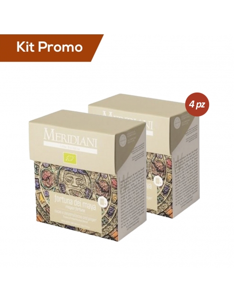 Box 4 astucci Maya fave di cacao e zenzero
