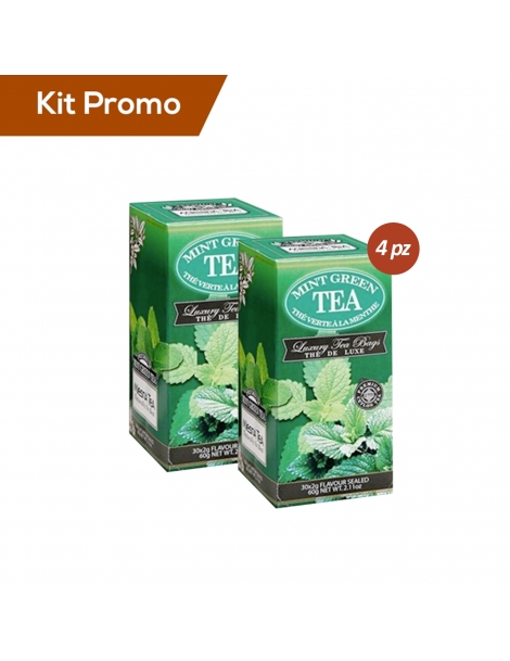 Box 4 astucci Tè verde alla menta in filtro salvaroma, Mlesna
