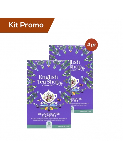 Box 4 astucci English Tea Shop Tè Nero Decaffeinato Bio