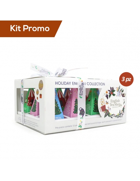 Box 3 astucci English Tea Shop White Xmas Gusti Assortiti Di Natale