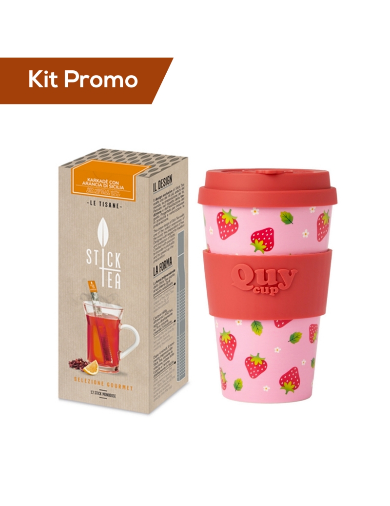 Kit Stick Tea Karkadè e arancia con Quy Cup 400 ml
