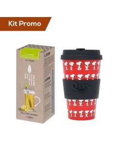 Kit Stick Tea Tisana digestiva con Quy Cup Snoopy Red 400 ml