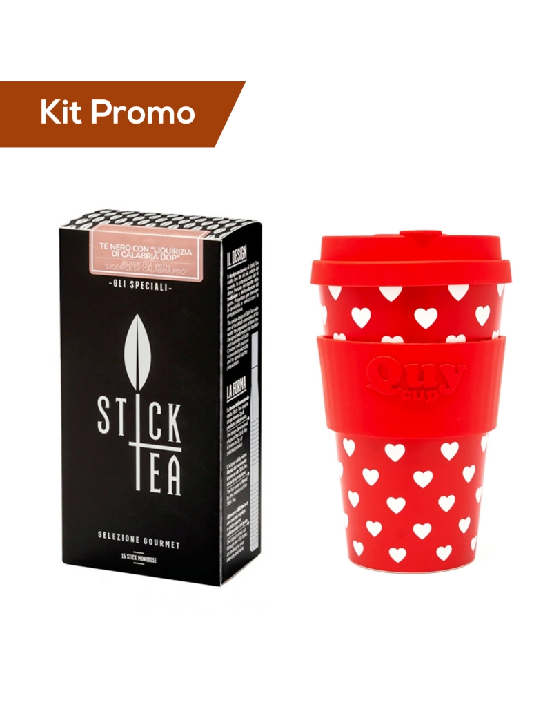 Kit Stick Tea Tè nero alla liquirizia con Quy Cup Cuori 400 ml