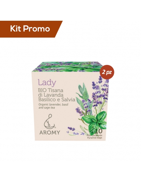 Box 2 astucci Tisana Biologica Di Lavanda, Basilico E Salvia