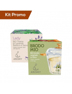 Box 2 astucci brodo vegetale con tisana lavanda basilico e salvia