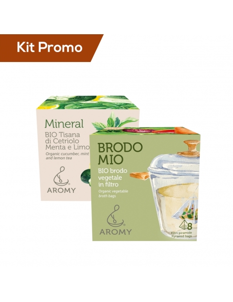 Box 2 astucci brodo vegetale con tisana cetriolo menta e limone