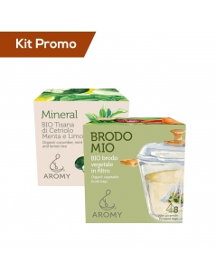 Box 2 astucci brodo vegetale con tisana cetriolo menta e limone
