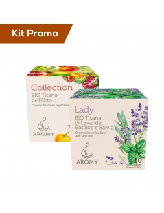 Box 2 astucci mix tisane dell'orto con tisana salvia, basilico e lavanda
