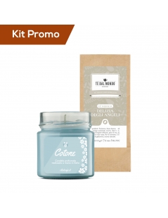 Kit candela fragranza cotone con Tè bianco Delizia degli Angeli
