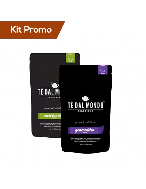 Kit 2 doypack Tè Pu Erh Mini Tuo Cha e Tè verde Genmaicha
