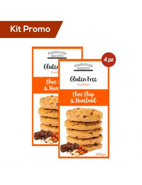 Box 4 astucci Biscotti Inglesi Senza Glutine Cioccolato e Nocciole
