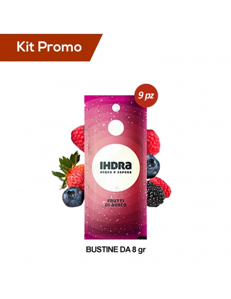 Box 9 astucci di insaporitori d'acqua gusto frutti di bosco 8 gr
