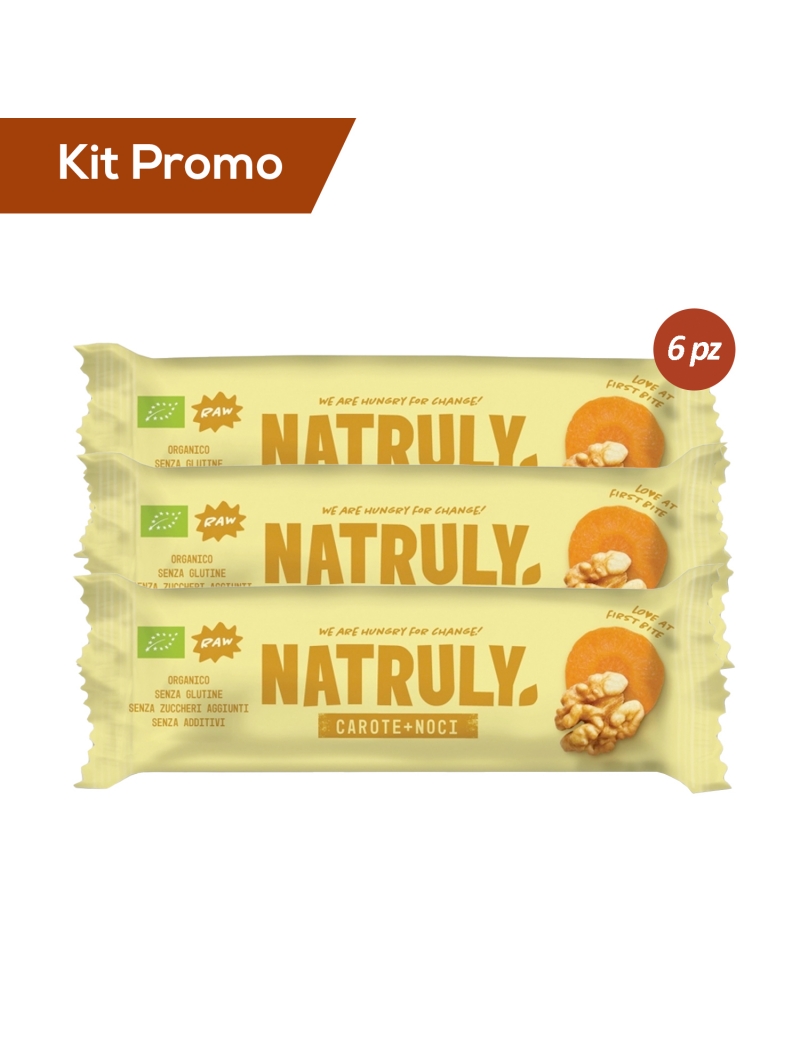 Box 6 barrette Frutta Secca Carote & Noci Bio Natruly